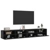 vidaXL TV Wall Cabinet Set of 2 Black Engineered wood Compact