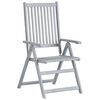 vidaXL Patio Chair Set of 6 Gray Solid acacia wood, 100% polyester