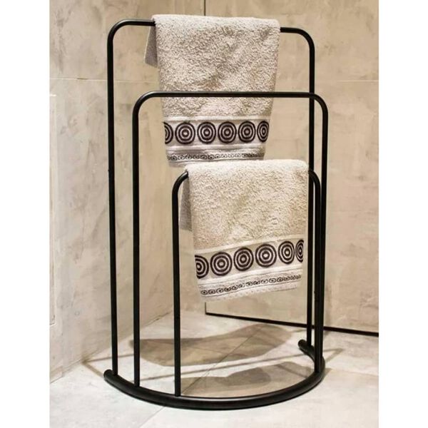 Bathroom Solutions Towel Rack Black Powder-coated metal