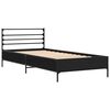 vidaXL Bed Frame Black Engineered wood, Metal, Plywood Twin Modern