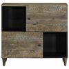 vidaXL Sideboard Light Grey Solid mango wood, engineered wood Medium