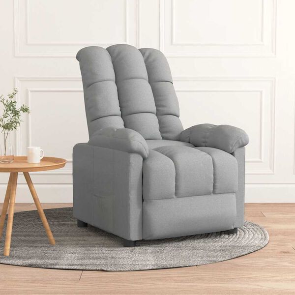vidaXL Recliner Light Gray Fabric (100% polyester), Plywood, Iron Medium