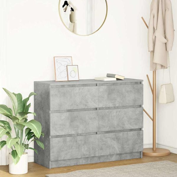 vidaXL Sideboard Concrete grey Engineered wood 39.4 in x 13.8 in x 29.9 in