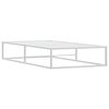 vidaXL Bed Frame White Powder-Coated Metal Single Single Bed Frame