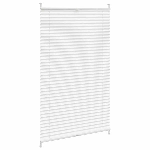 vidaXL Plisse Blind White Crepe fabric, Aluminum 27.6 x 49.2 in