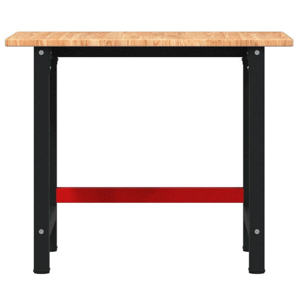 vidaXL Workbench Light Brown 39.4"x23.6"x32.1" Solid Wood Oak Rectangular