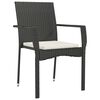 vidaXL Garden Dining Set Black PE Rattan Standard Modular
