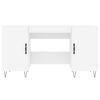 vidaXL Desk White Engineered wood, iron, aluminum alloy Medium Desk