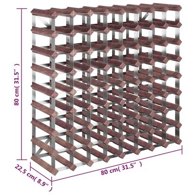 vidaXL Wine Rack for 72 Bottles Brown Solid Wood Pine