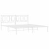vidaXL Bed Frame White Powder-Coated Steel Double Bed Frame