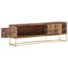 vidaXL TV Cabinet Brown Solid mango wood, steel TV Cabinet Rectangular