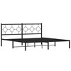 vidaXL Bed Frame Black Powder-Coated Steel 72 x 84 in frame size
