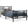 vidaXL Bed Frame Black Steel Twin Bed Frame Rectangular Classic