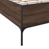 vidaXL Bed Frame Brown Oak Engineered Wood, Steel 79.9 x 79.9 in Durable