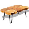 vidaXL Coffee Table Brown Solid Acacia wood and Powder-Coated Iron Small