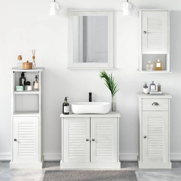 vidaXL Bathroom Furniture Set VIGO 5 pcs Antique White Solid Pine Wood