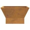 vidaXL Fire Pit Brown 23.62 x 23.62 x 13.78 in Steel