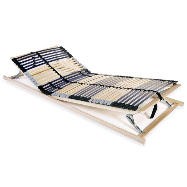 vidaXL Bed Base Natural wood Beech wood frame, Birch slats 35.4x79.0 in