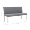 vidaXL Bench Light Grey Polyester fabric, Solid pine wood Medium Durable