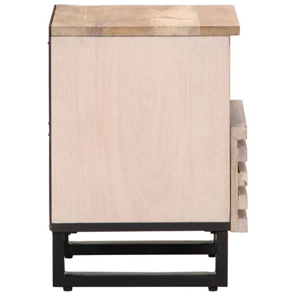vidaXL Bedside Cabinet Bleached Mango Wood