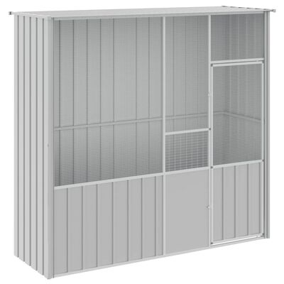 vidaXL Bird Cage Gray 84.6"x30.7"x78.7" Galvanized Steel