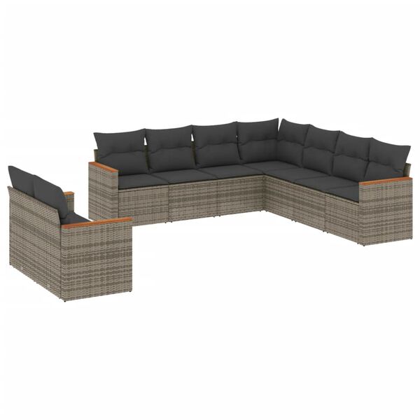 vidaXL Garden Sofa Set Grey