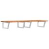 vidaXL Basin Shelf Natural wood and white Solid acacia wood and steel