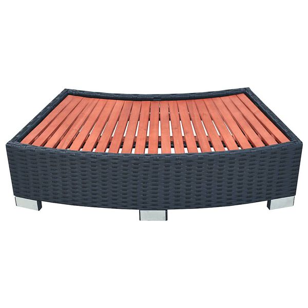 vidaXL Spa Step Black PE rattan Large Durable Spa Step Rectangular