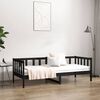 vidaXL Day Bed without Mattress Black 80 x 78.7 " Solid Wood Pine