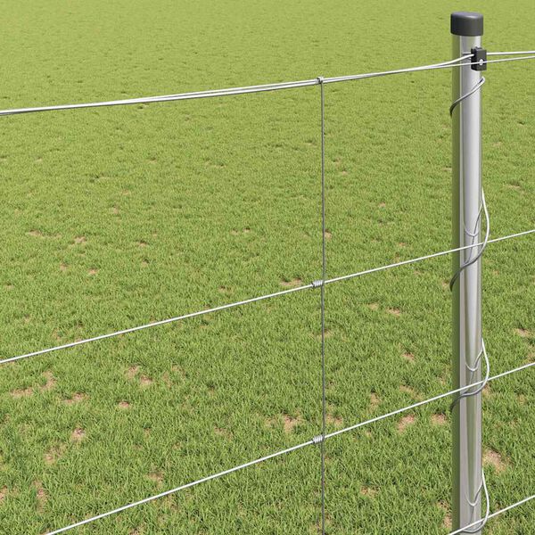 vidaXL Field Fence Silver 25 x 1.6 ft Galvanized steel