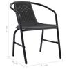 vidaXL Garden Dining Set Black Steel, Tempered Glass, Plastic Rattan