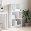 vidaXL Bookcase White Engineered Wood Medium Bookcase Rectangular