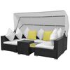 vidaXL Garden Sofa Set Black PE Rattan, Steel, Polyester Large Modular