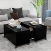 vidaXL Coffee Table Black Engineered wood Small Extendable