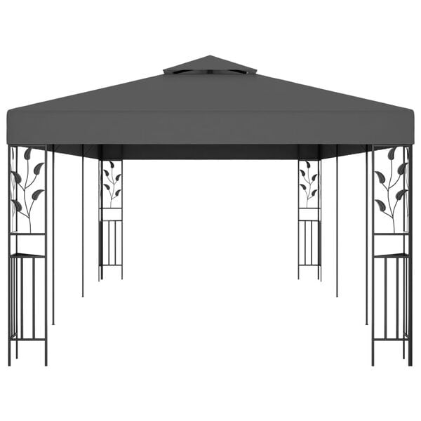 vidaXL Gazebo Anthracite and Black Powder-coated steel and polyester