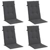 vidaXL Highback Chair Cushion Set of 4 Melange Anthracite Polyester