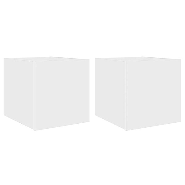 vidaXL TV Wall Cabinet Set of 2 White Engineered wood