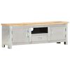 vidaXL TV Cabinet Silver and brown Solid mango wood, aluminum 47.2 in wide