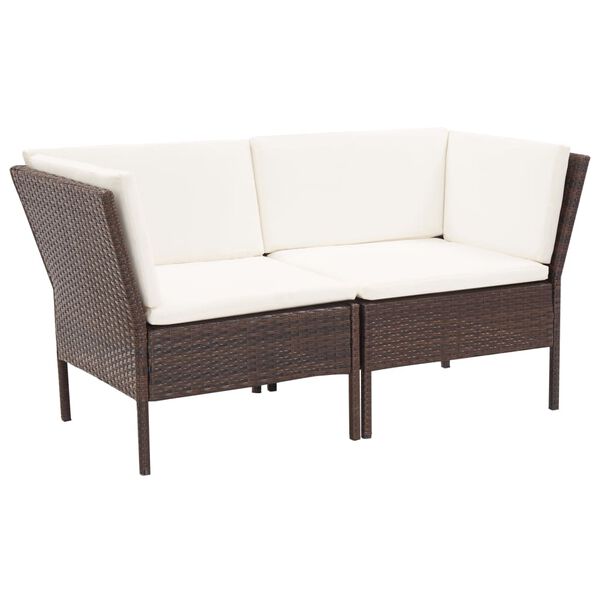 vidaXL Garden Lounge Set Brown, Cream White