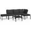 vidaXL Garden Lounge Set Black, Grey Powder-coated steel and polyester