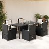 vidaXL Garden Dining Set Black, Cream White