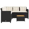 vidaXL Garden Sofa Black PE rattan, powder-coated steel, solid acacia wood