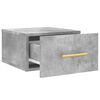 vidaXL Wall-mounted Bedside Cabinet Concrete Grey Engineered Wood Compact