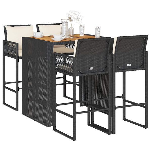 vidaXL Garden Bar Set Black