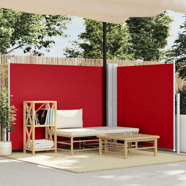 vidaXL Side Awning Red 100% polyester with PU coating 55.1 x 236.2 in