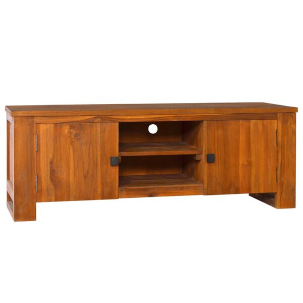 vidaXL TV Cabinet Natural Teak Solid Teak Wood Large Teak Cabinet