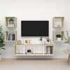 vidaXL TV Cabinet Set White and Sonoma Oak Engineered Wood Medium