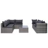 vidaXL Garden Lounge Set Grey Poly rattan Large Removable Covers