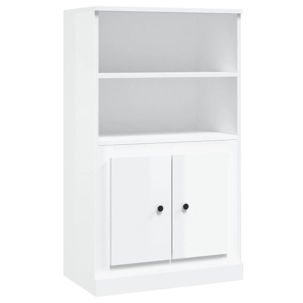 vidaXL Highboard High gloss white Engineered wood 23.6 x 14.0 x 40.7 in