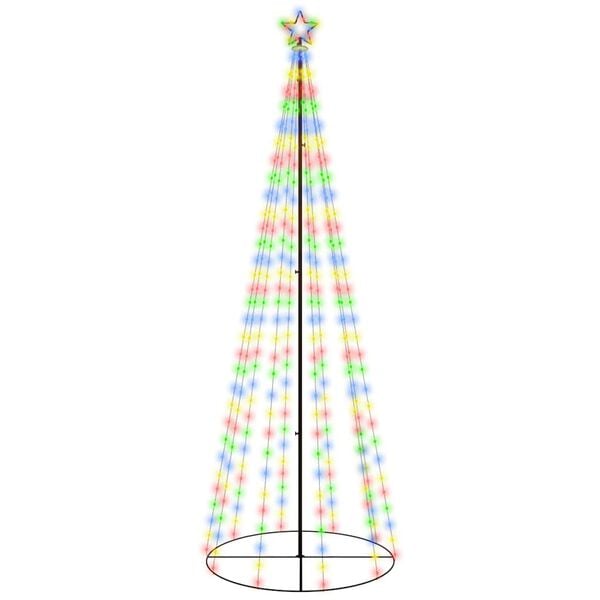 vidaXL Christmas Cone Tree Colorful Powder-coated steel Large